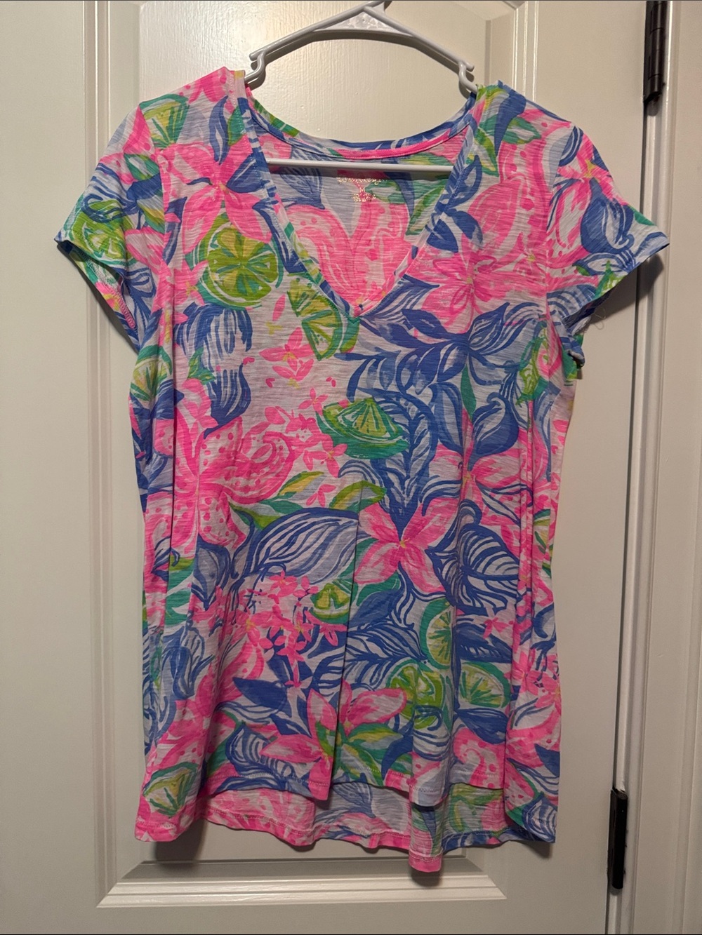 Lilly Pulitzer Etta V-Neck Short Sleeve Top